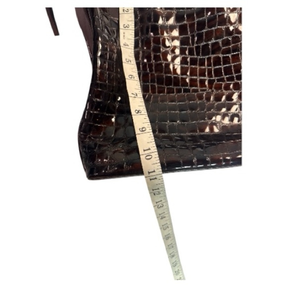 Brighton Crocodile Cher Patent Plum Bag and Wallet - Picture 6 of 10